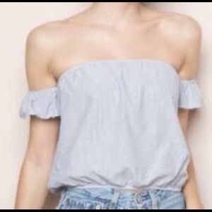 Brandy Striped Beccah Off the shoulder top